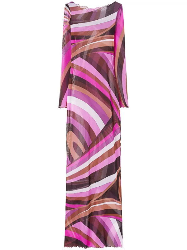 PUCCI Iride-print Tulle Dress  | Pink | FARFETCH | Farfetch Global