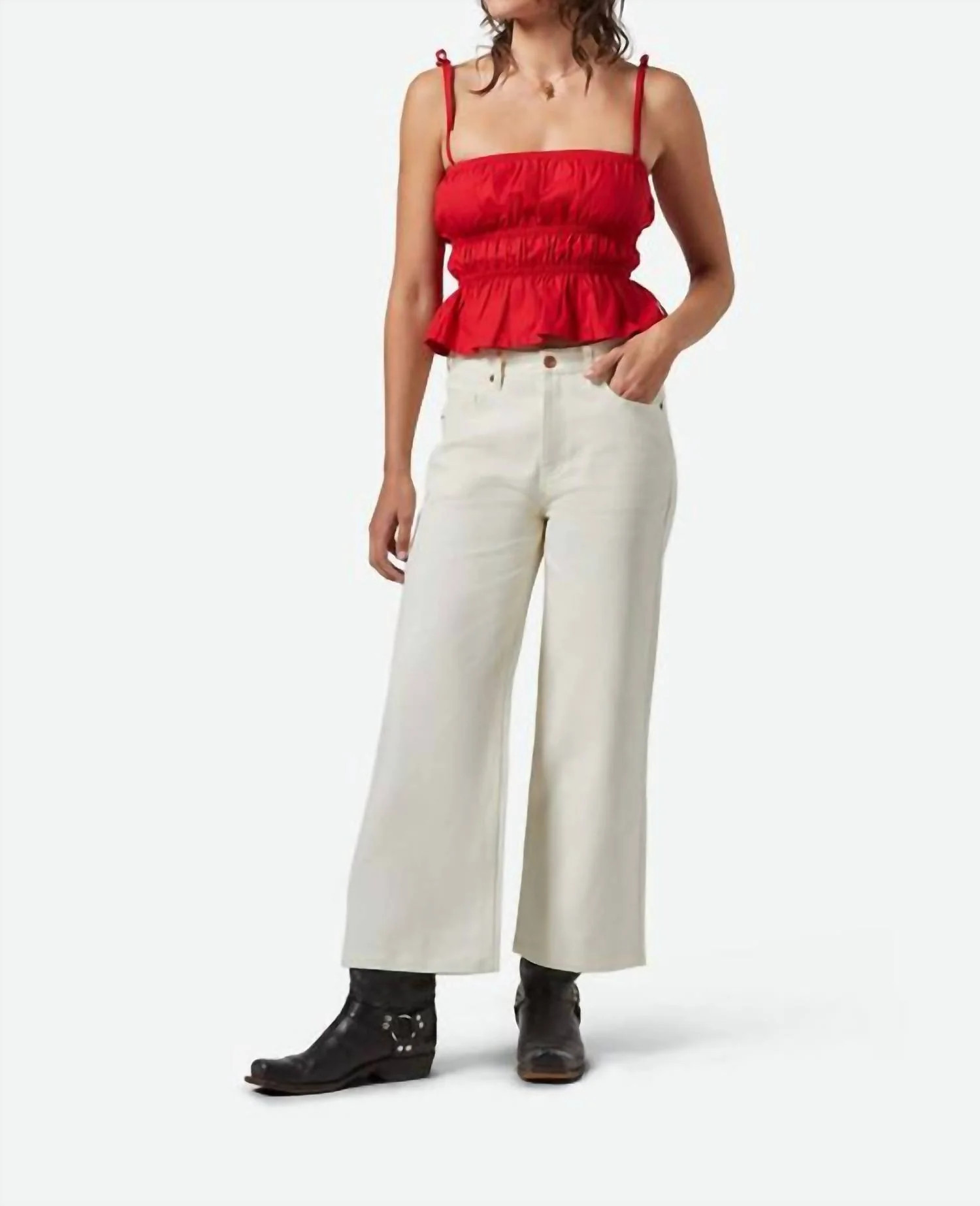 Margo Cropped 5-Pocket Pant In Off White | Shop Simon