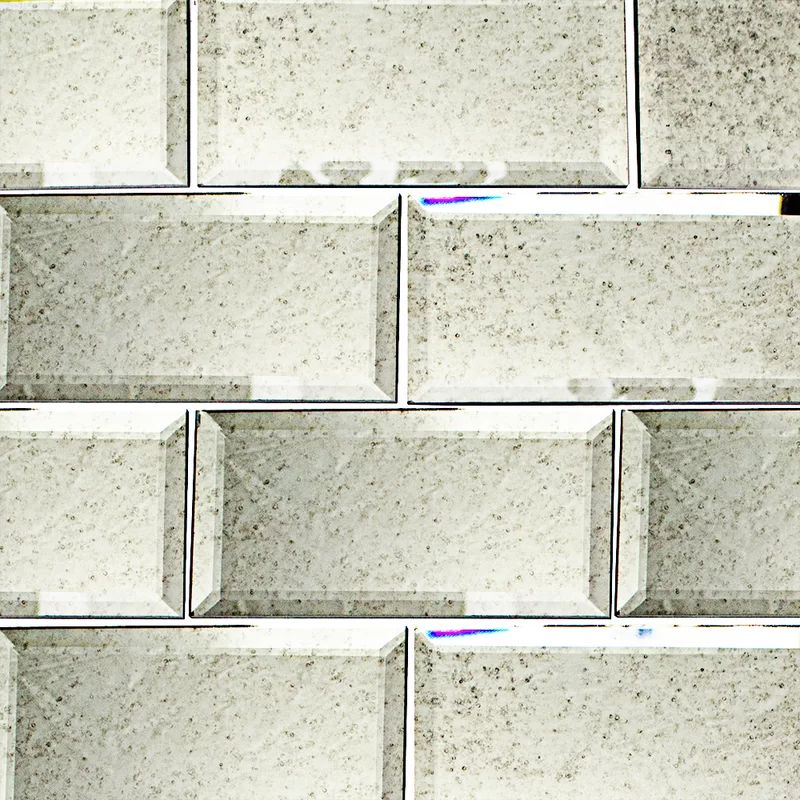 Vintage Mirror 3" x 6" Beveled Glass Brick Look Subway Wall Tile | Wayfair North America