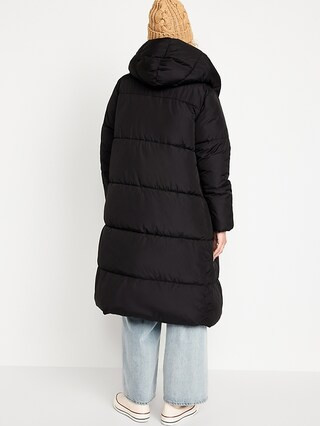 Water-Resistant Long Hooded Puffer Coat for Women | Old Navy (CA)
