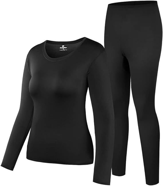 HEROBIKER Thermal Underwear Women Ultra-Soft Set Base Layer Top & Bottom Long Johns with Fleece L... | Amazon (US)