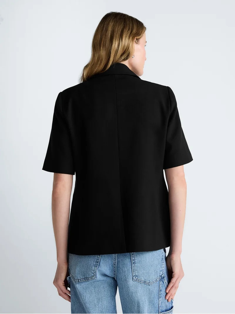 Scoop Women's Short Sleeve Boxy Blazer, Sizes XS-4X | Walmart (US)