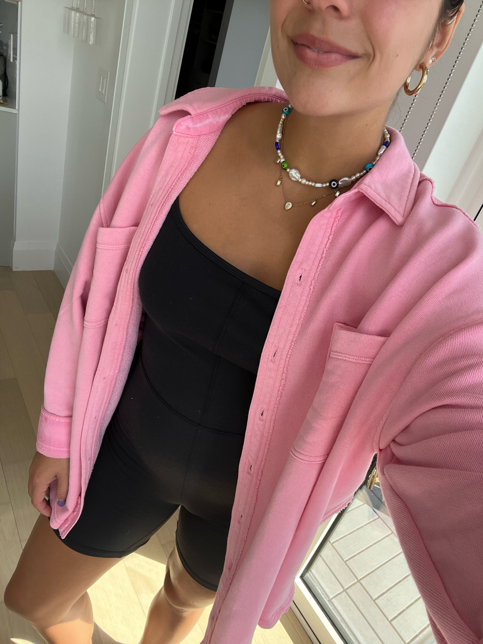 One of my favorite comfy fall outfits is a tight romper with an oversized shacket. Super casual look that you can pair with sneakers. Love doing a slick bun with this to add some chic vibes!

All true to size + from Aerie: M 😊

#LTKmidsize #LTKSeasonal #LTKfindsunder100