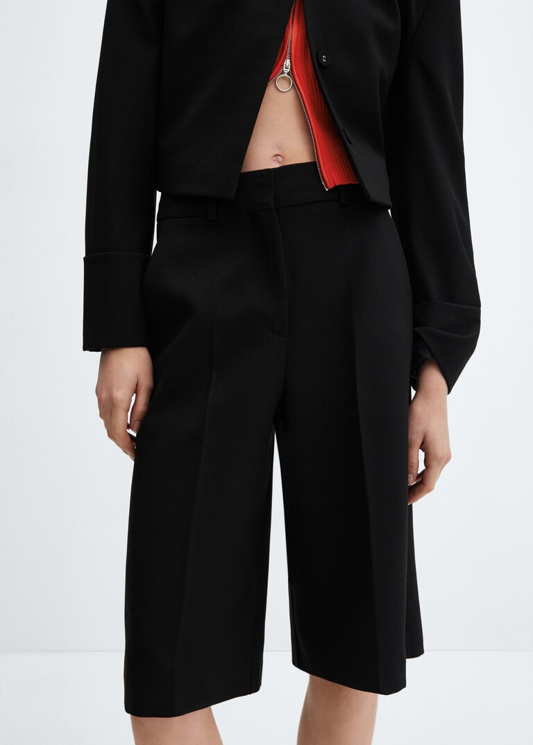 Straight-fit high-waist bermuda shorts -  Women | Mango United Kingdom | MANGO (UK)