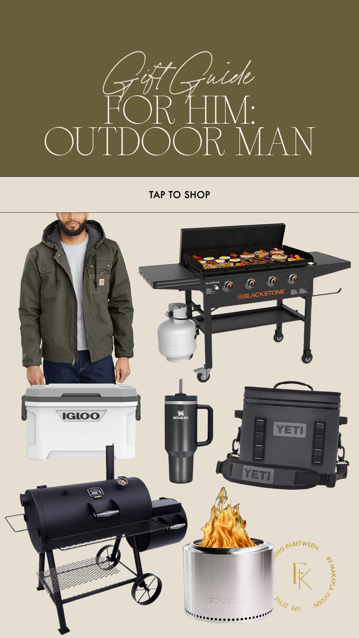Gift guide: for the outdoor man 🖤 Alex owns all of this + loves!! The coolers are his favorites and we love love our black stone! 

Gift guide for him, outdoor man gift guides, gift ideas for dad, gift ideas for husband 

#LTKHoliday #LTKGiftGuide #LTKmens