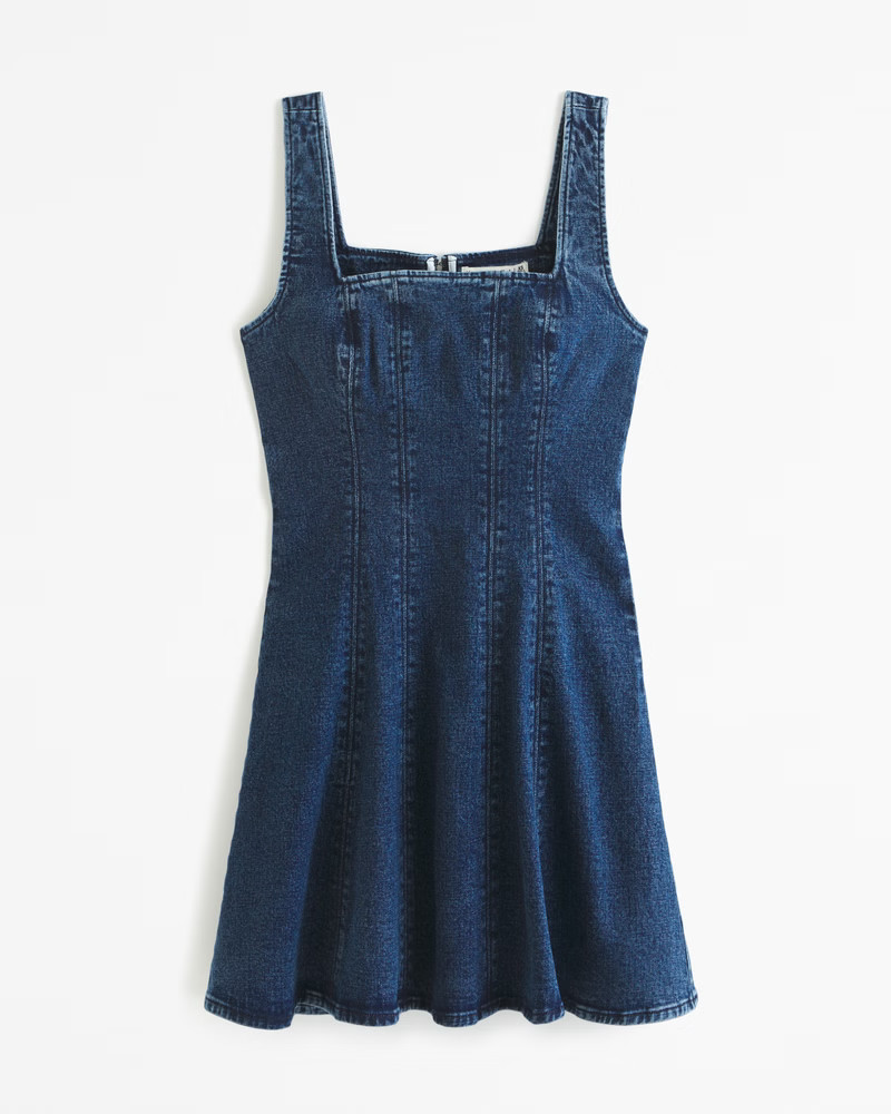 Seamed Denim Mini Dress | Abercrombie & Fitch (US)