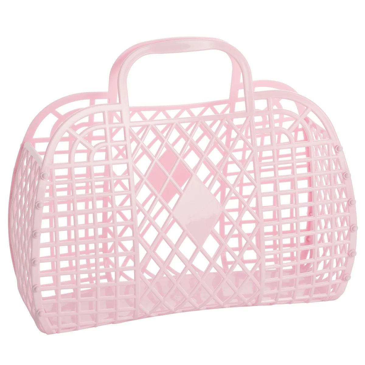 Large Retro Basket - Light Pink | Ellie and Piper