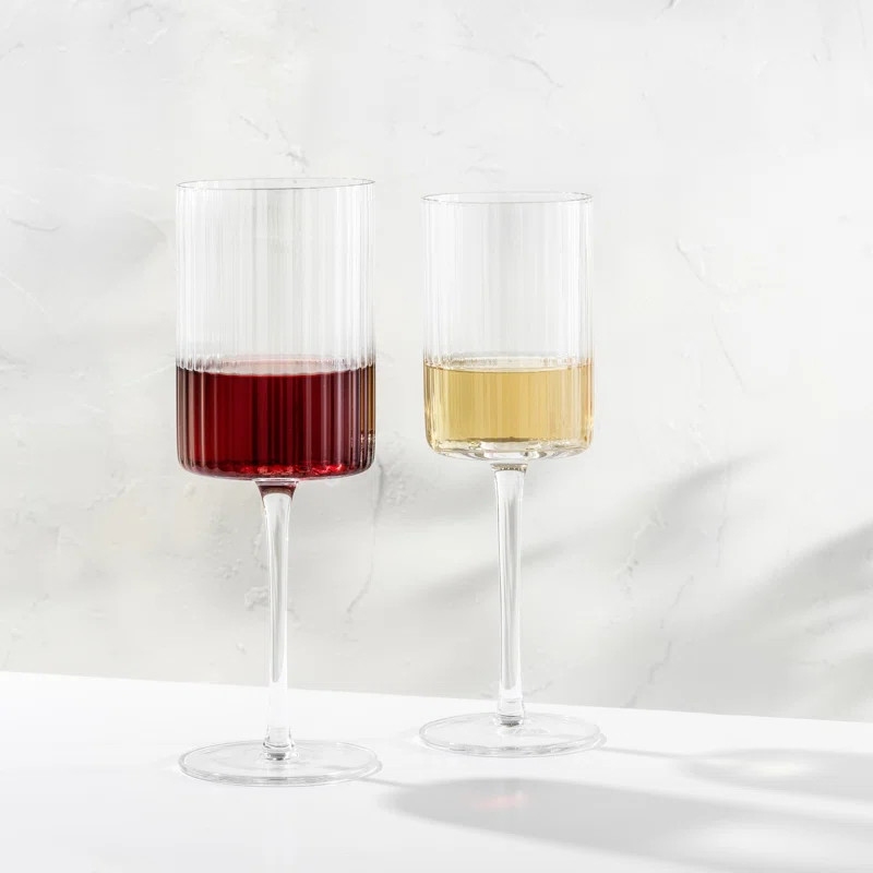 JoyJolt Elle Fluted Red Wine Glasses, 17.5oz | Wayfair North America