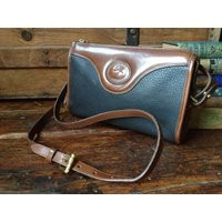 Dooney Bourke Leather Handbag Brown & Black Crossbody Satchel | Etsy (US)