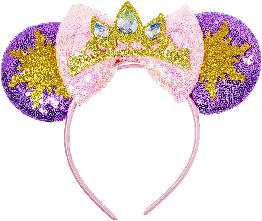 MADO Purple princess mouse ear headbands for women, princess ears for adults women little girls (... | Amazon (US)