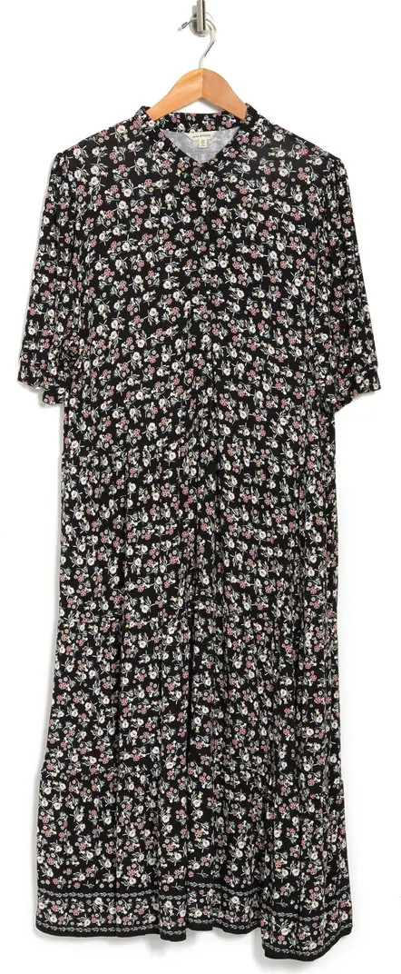 Printed Jersey Button Front Midi Dress | Nordstrom Rack