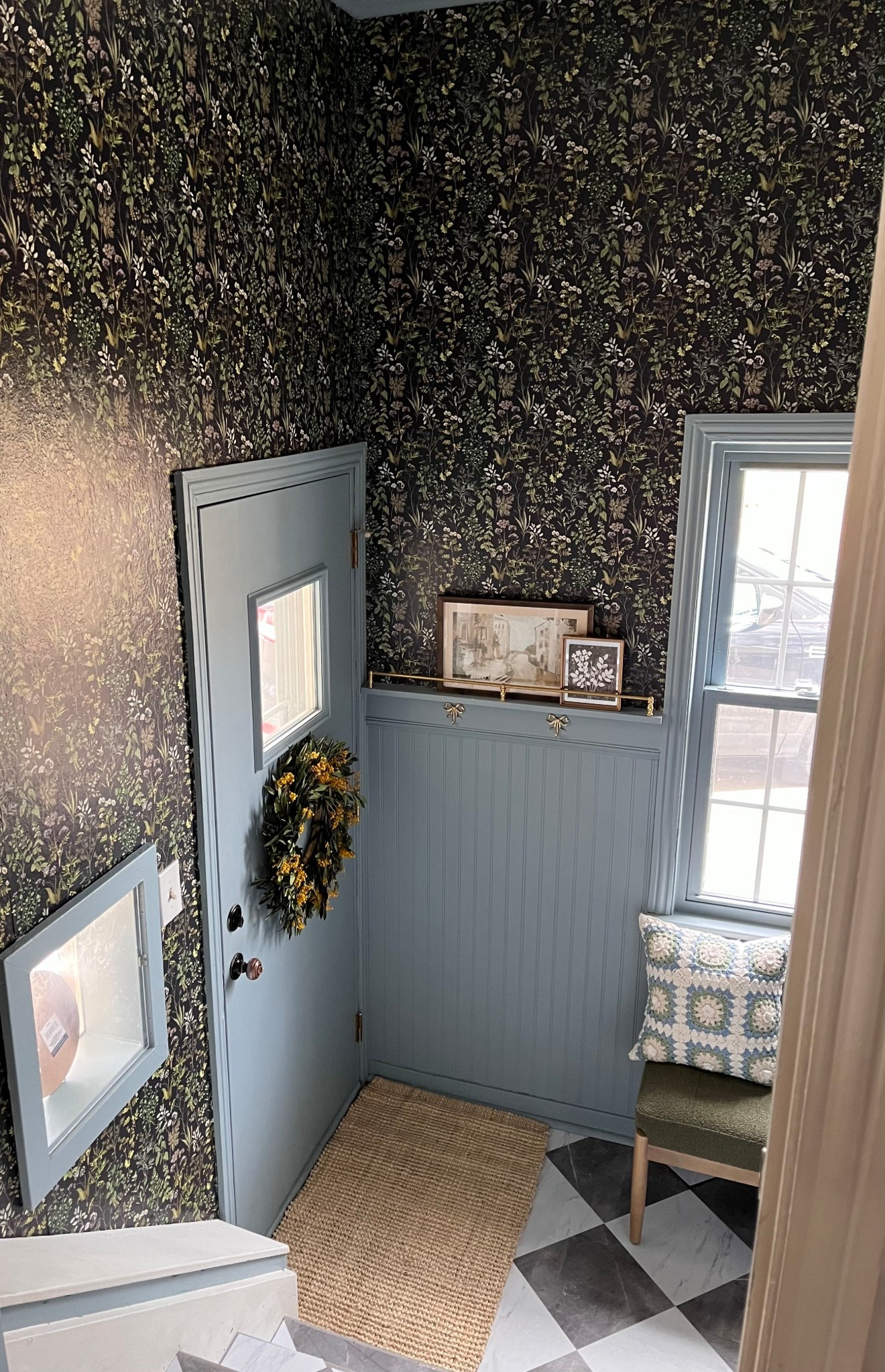 Mudroom inspo - I love the dusty blue in here 🩵
#mudroom #entryway #dustyblue 

#LTKHome #LTKSeasonal