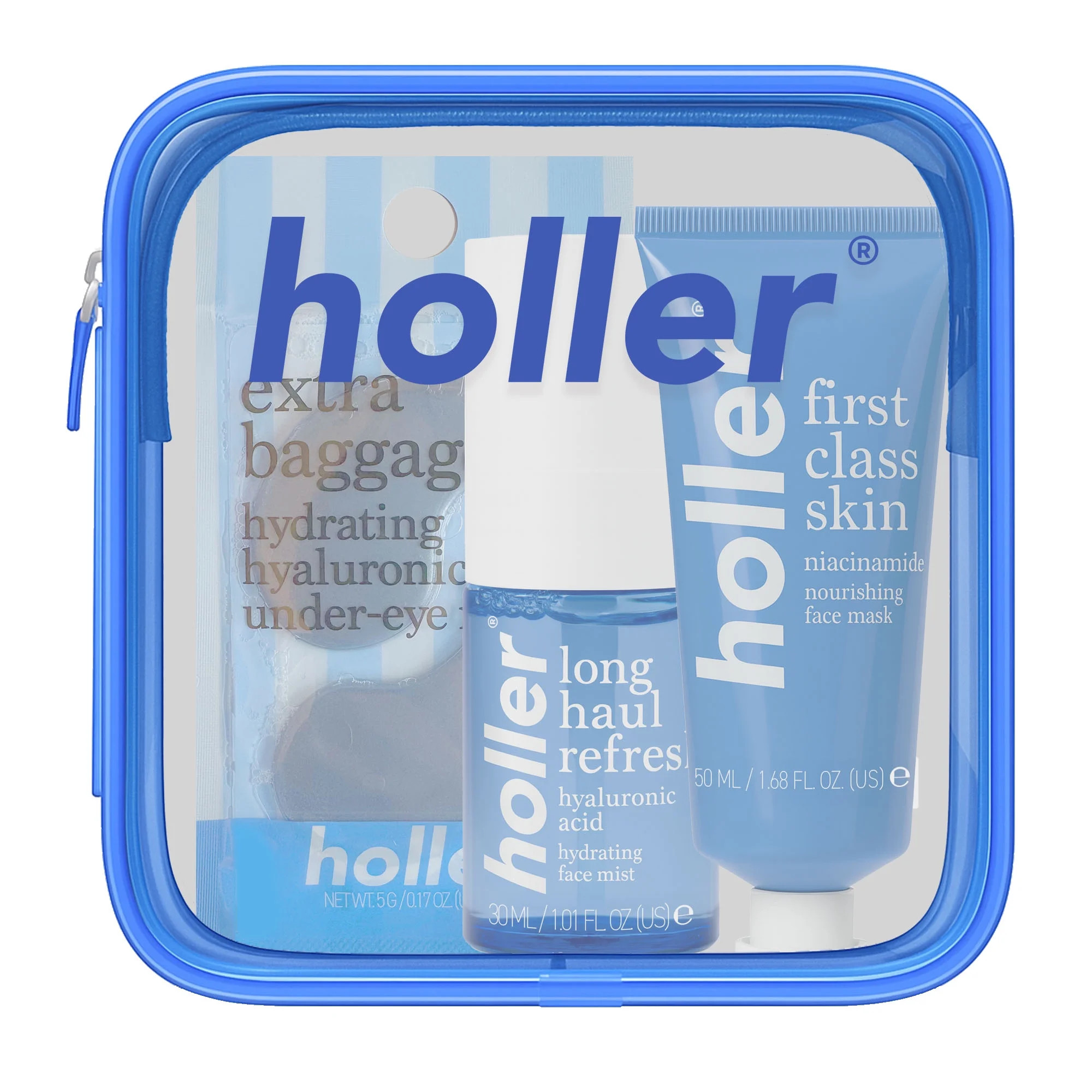 Holler A Little Extra Baggage Travel Skincare Essentials Kit, 3 Piece Set | Walmart (US)