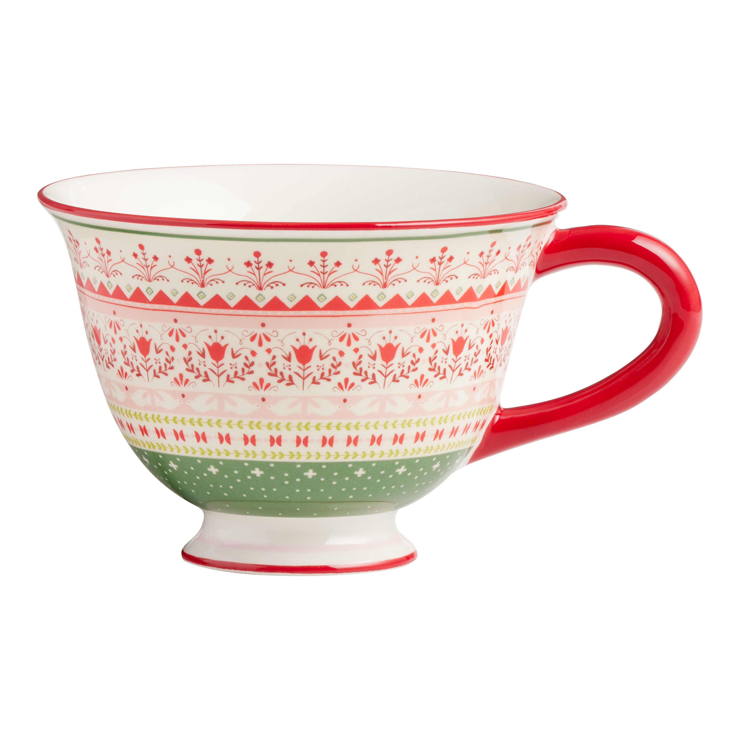Green, Red and Pink Christmas Market Ceramic Mug | World Market