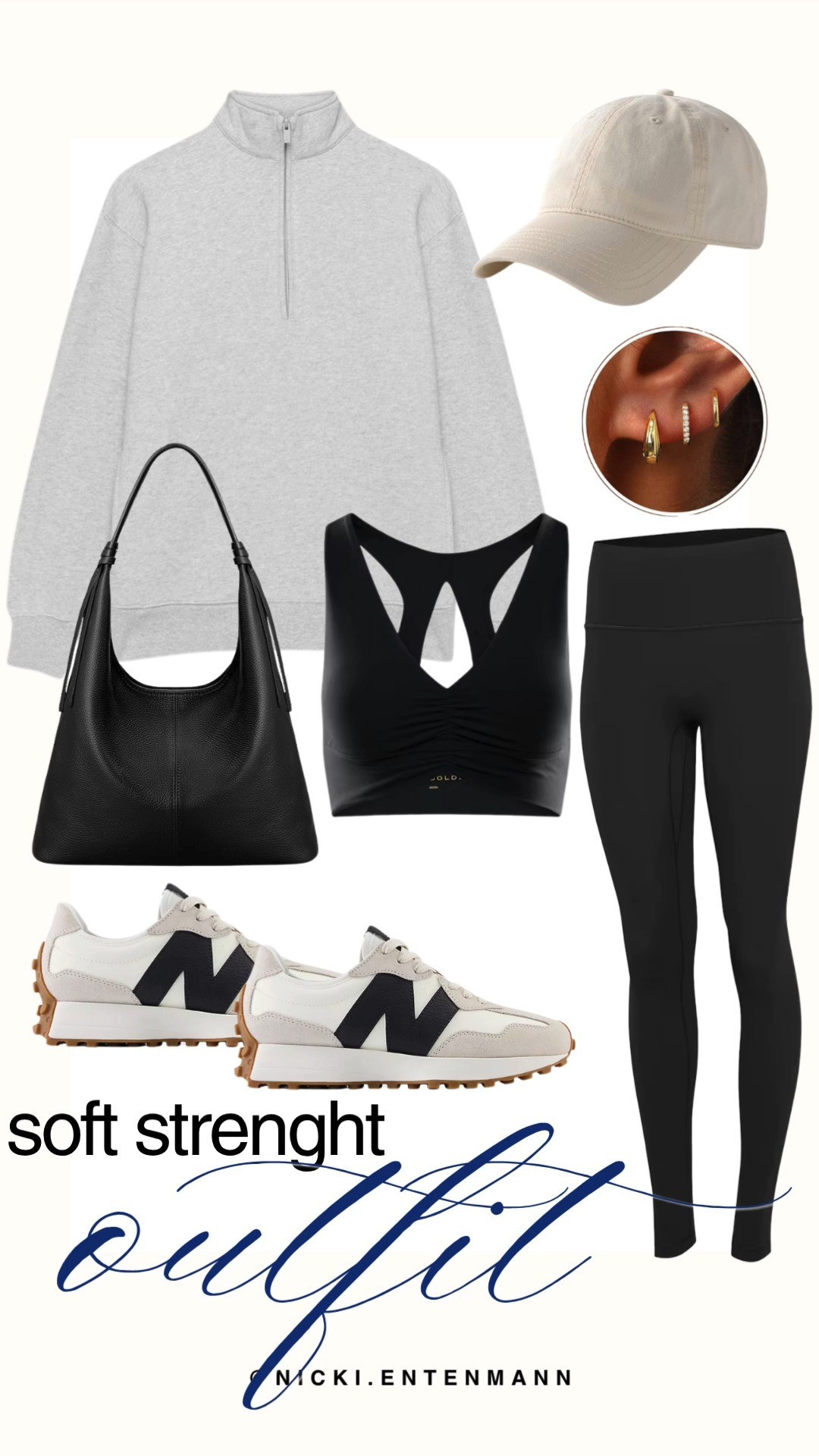 Embrace comfort and functionality with a chic athleisure combo featuring high waisted leggings, cozy half zip pullover, black sports bra, sneakers, cap, gold earrings, and sleek shoulder bag perfect for errands or workouts. #athleisure #activewear #workoutstyle #streetstyle #capsulewardrobe #everydayfashion #outfitinspiration #stylefinds #modernliving #shoppinghaul 👟🧢✨ 

 #LTKootd #LTKActive #LTKSaleAlert
