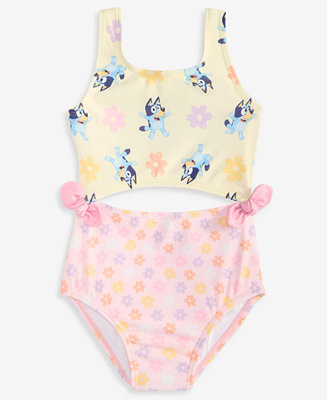 Bluey Girls' 2-6X Floral-Print Swimsuit - Macy's | Macy's