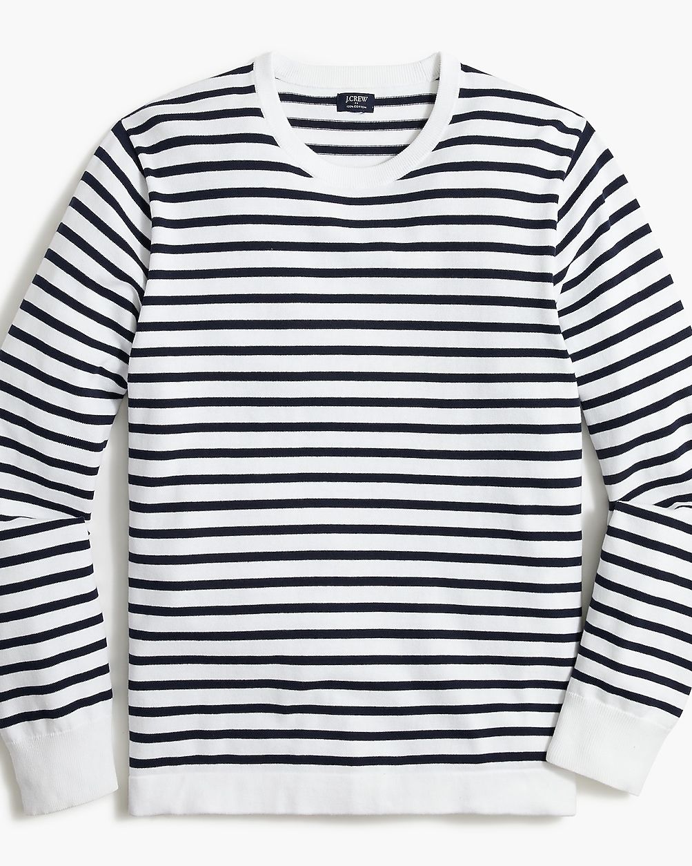Long-sleeve striped cotton crewneck sweater | J.Crew Factory