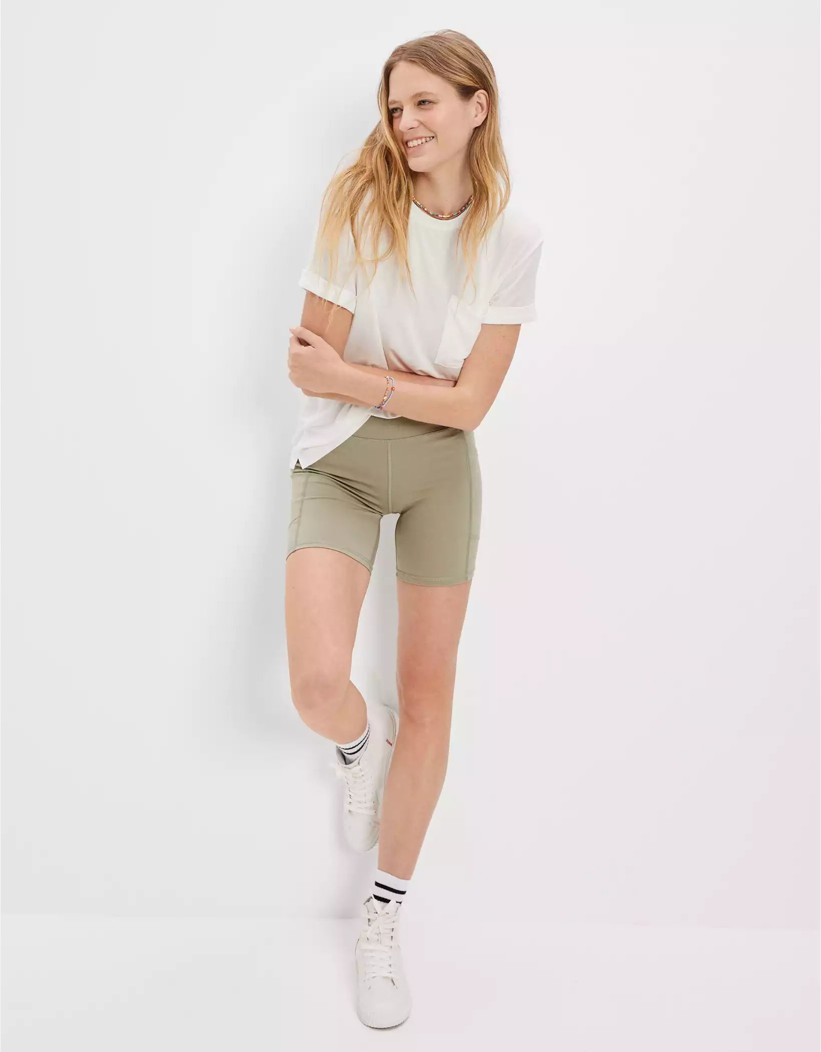 AE Everything Pocket Fleece Super High-Waisted 6" Bike Short | American Eagle Outfitters (US & CA)