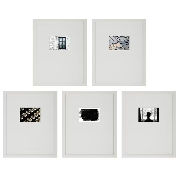 5pc 16" x 20" Matted to 5" x 7" Gallery Wall Picture Frame Set with Offset Mat/Hanging Template -... | Target