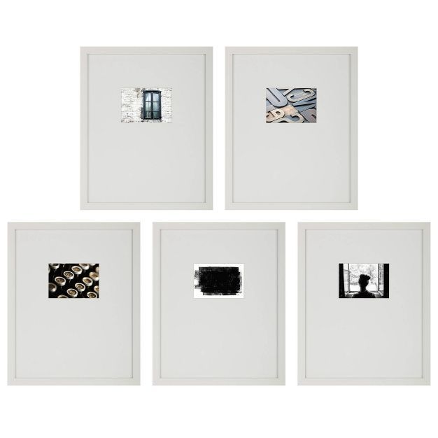 5pc 16" x 20" Matted to 5" x 7" Gallery Wall Picture Frame Set with Offset Mat/Hanging Template -... | Target