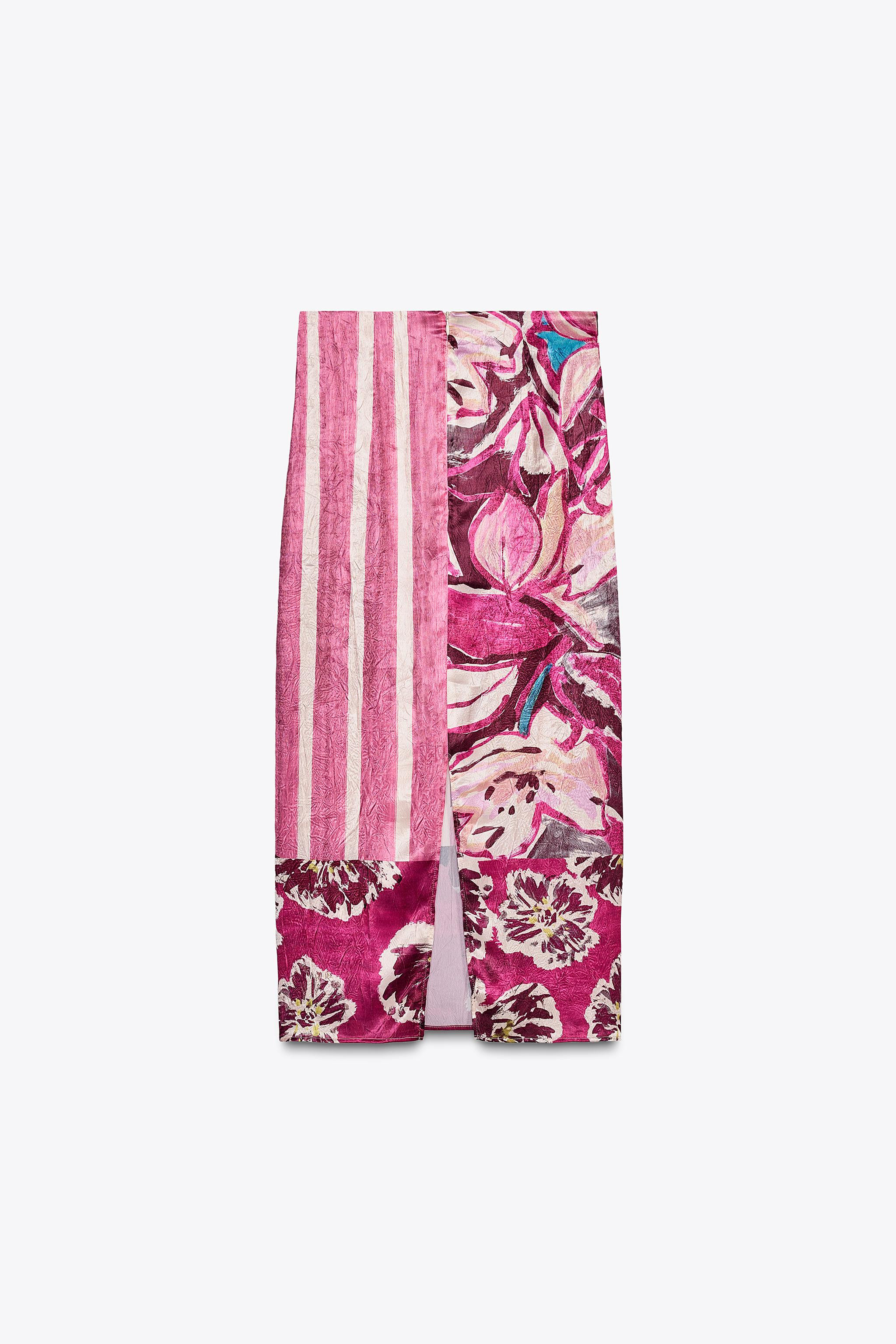 Gonna dritta a vita alta. Orlo con spacco sulla schiena. Chiusura posteriore con cerniera nascost... | Zara IT