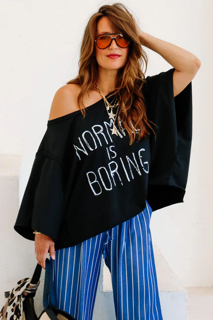TWT\u00ae Normal is Boring Black Short Sleeve Tee | The Willow Tree