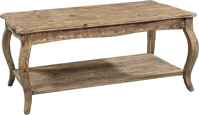 Austerity Reclaimed Wood Coffee Table with Open Shelf, Driftwood | Amazon (US)
