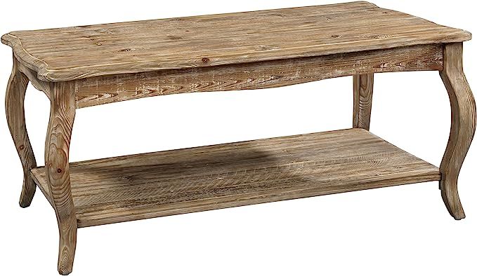 Austerity Reclaimed Wood Coffee Table with Open Shelf, Driftwood | Amazon (US)