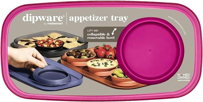 madesmart dipware Small Serving Tray with Collapsible and Removable Dip Bowl for Appetizers and S... | Amazon (US)