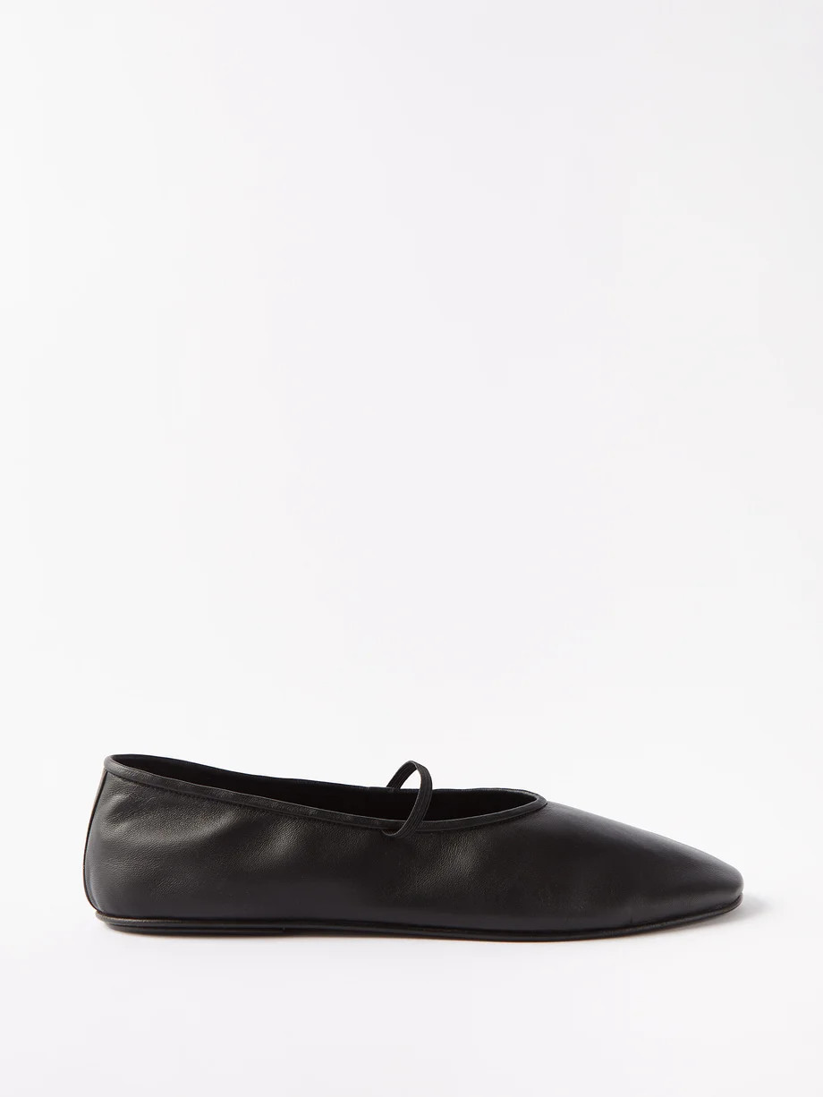 Round-toe leather ballet flats | The Row | Matches (UK)