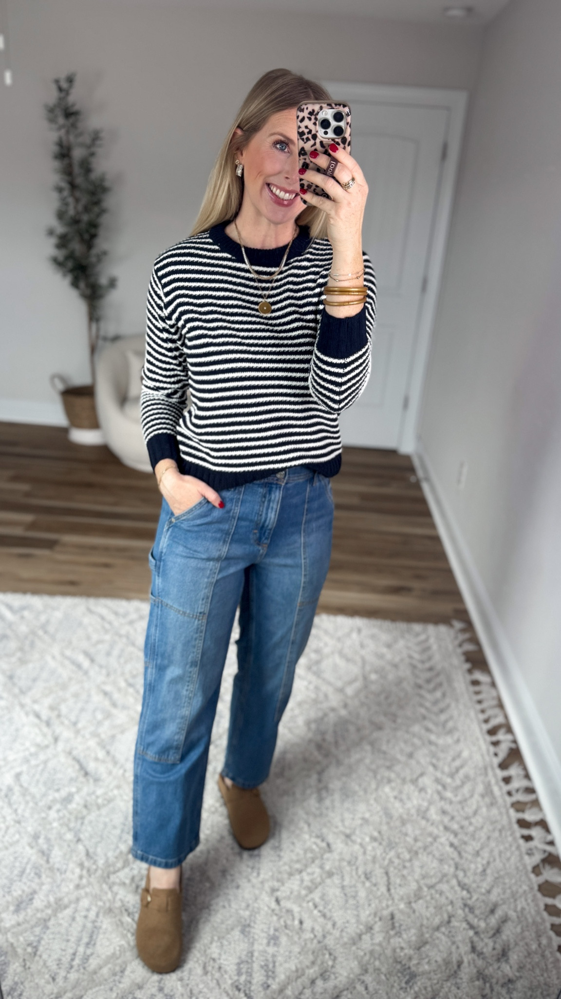 Weekend Walmart Wins try-on
Chenille striped sweater- small
Utility jeans- 4

#LTKootd #LTKFindsUnder50