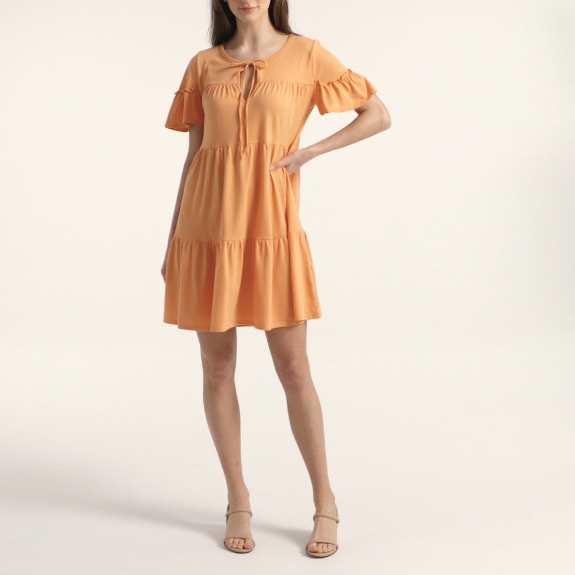 Broken-in jersey tiered mini dress | J.Crew US