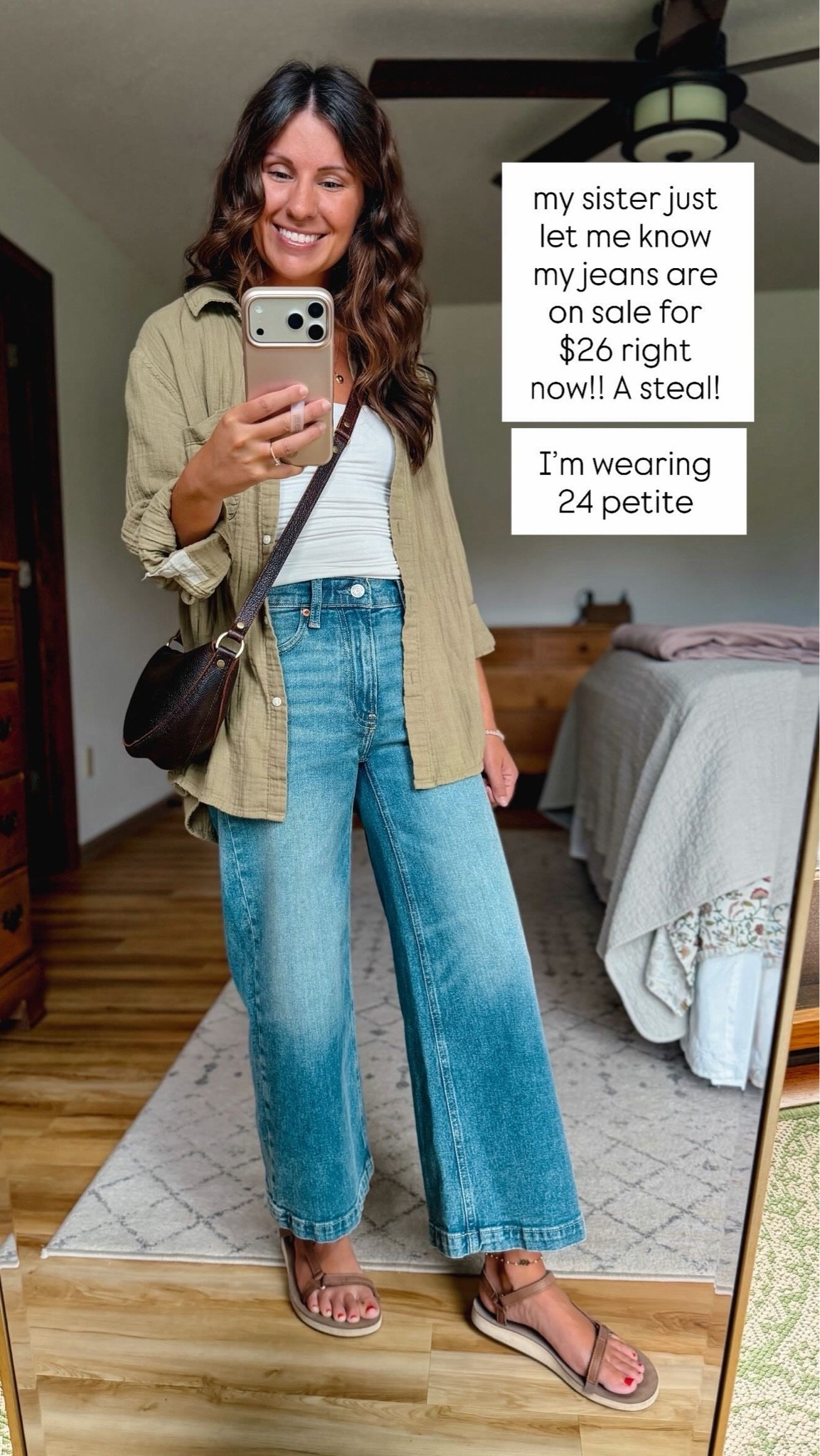 small in my tank (I own in 3 colors!) and small in my gauze cotton button up. My jeans are size 24 petite/short. My sandals are size 6.

#LTKSaleAlert #LTKgrwm #LTKootd
