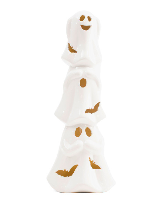 15in Led Ceramic Stacked Ghosts | TJ Maxx