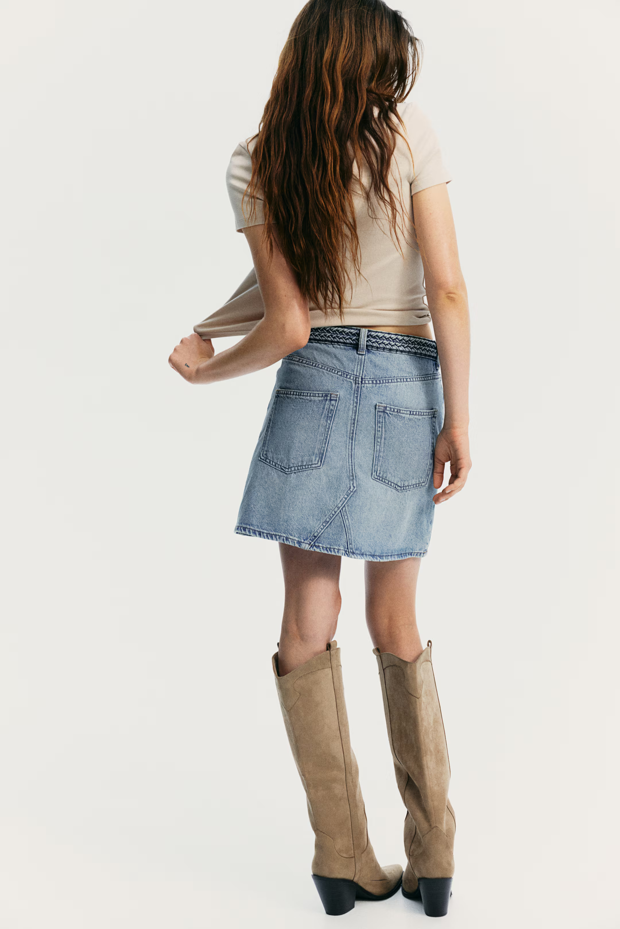 Braided-Detail Denim Skirt | H&M (US + CA)