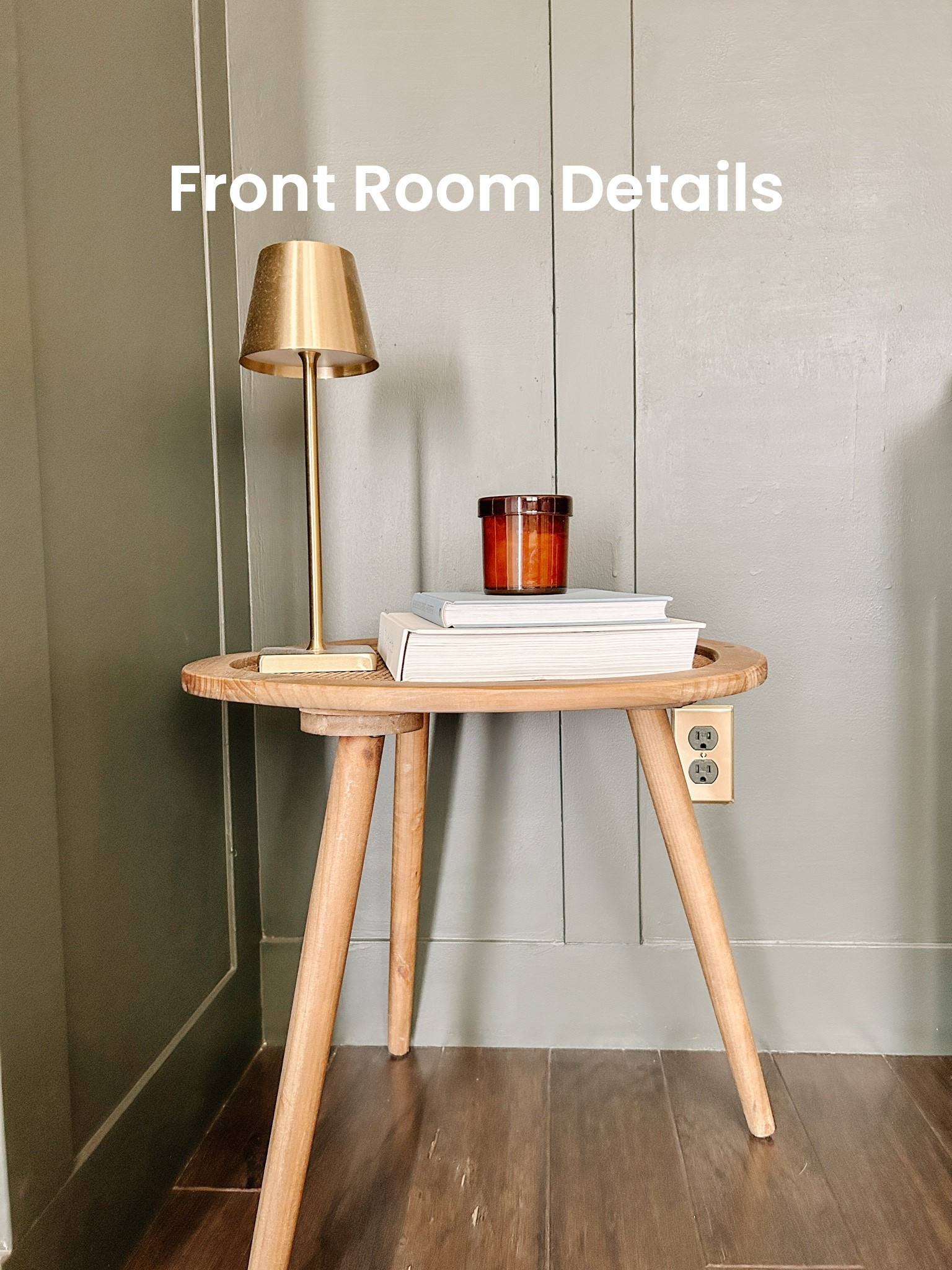 Styling a mini table in our front room! These gold LED lamps and brass outlet cover steel the show. I also love a good coffee table book - these are my favorites.

#LTKHome