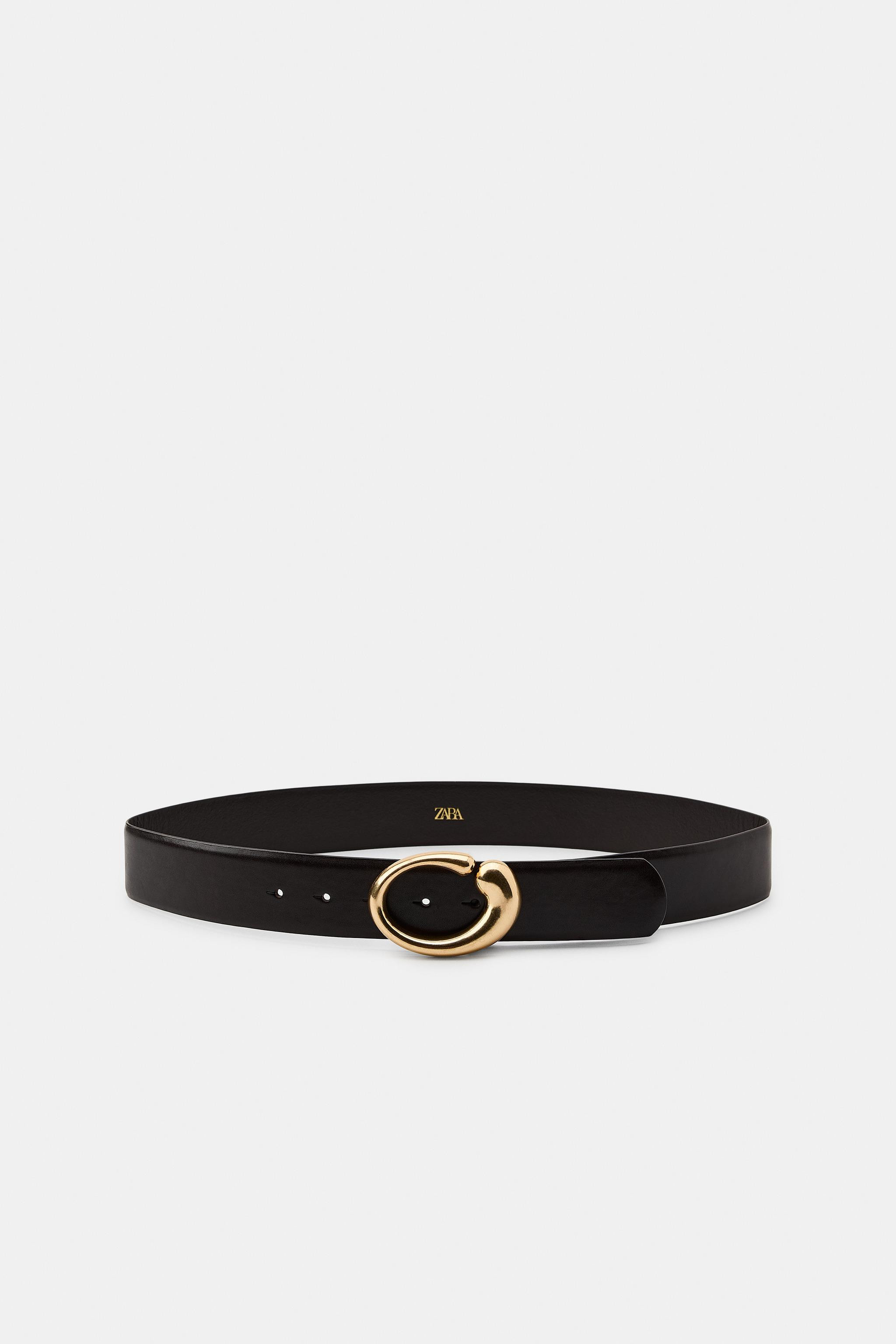 100% LEATHER BELT WITH OVAL BUCKLE | Zara UK