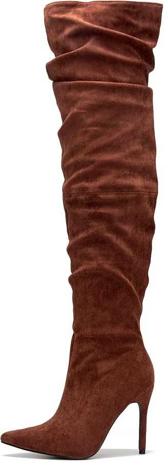 Cape Robbin Women's Thigh High Boots Pointed Toe Cowgirl Slouch Over the Knee Lightly Cushioned (... | Amazon (US)