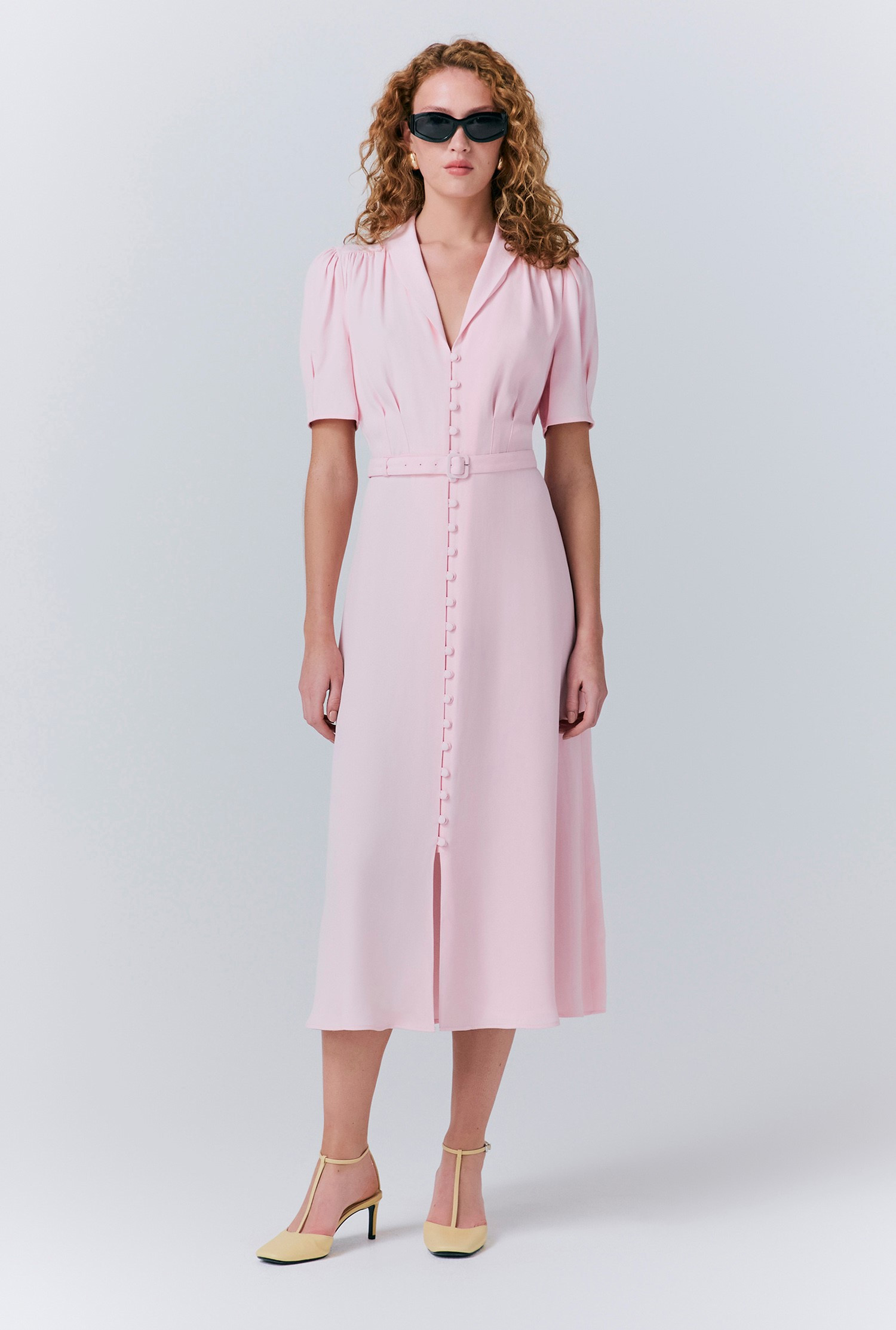 Rowan Button Crepe Midi Tea Dress | Ghost