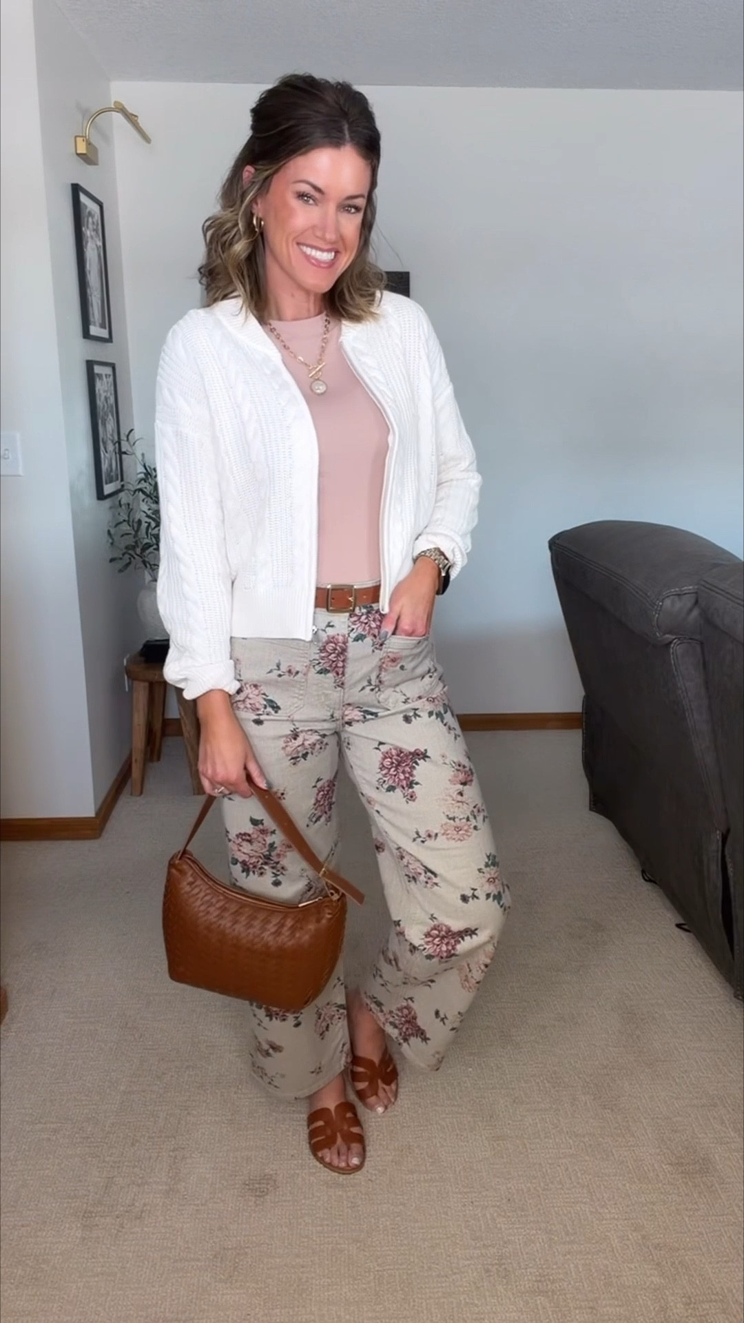 #targettuesday 🎯 New arrivals. Styling this pretty full zip sweater 3 ways. 
Sweater/ medium
Pants/8, medium 
Tops/small 

#LTKSeasonal #LTKmomlife