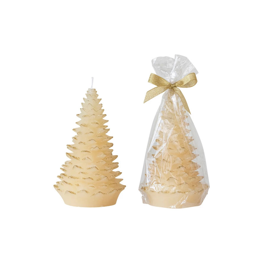 Eggnog Unscented Tree Shaped Candle | Modern Locke
