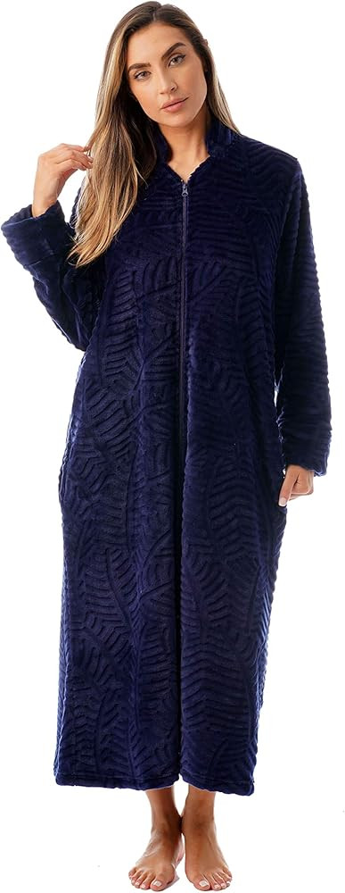 Just Love Plush Zipper Lounger Solid Robe | Amazon (US)