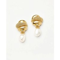Pearl Baya Charm Drop Earrings | 18ct Gold Plated/Pearl | Missoma UK