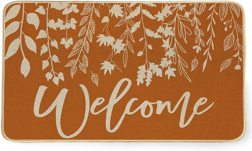 Welcome Fall Rug 17 x 29 Inch, Seasonal Plant Decor Door Mat Non-Slip Rubber Autumn Doormat for I... | Amazon (US)