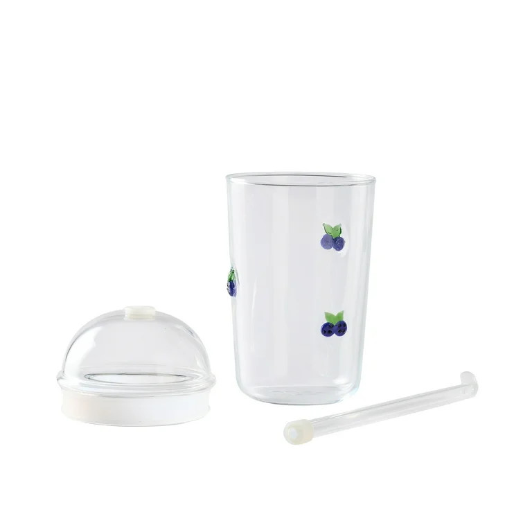 Better Homes & Gardens Glass Sipper Double Blueberry Icon with Glass Lid | Walmart (US)