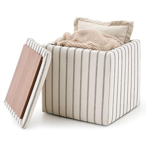 Wimarsbon 18inch Storage Ottoman with Detachable Tray, Mid Century Large Capacity Oversized Ottom... | Amazon (US)