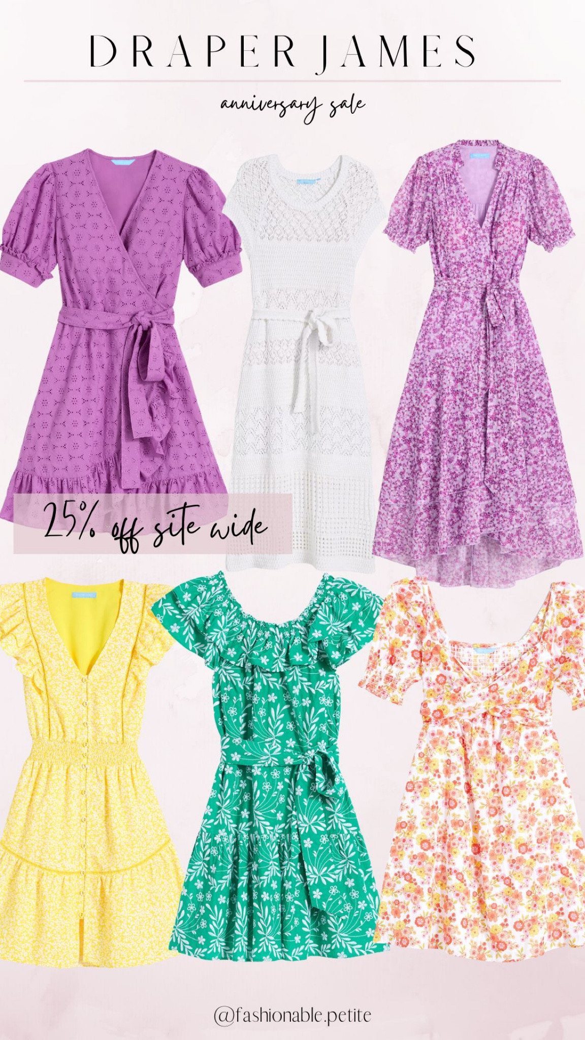 Summer dresses 25% off at Draper James! Discount applied at checkout.

Summer dress, eyelet dress, tea dress, floral dress, summer outfit, date night, shower dress, crochet dress, wrap dress, girly outfit 

#LTKsalealert