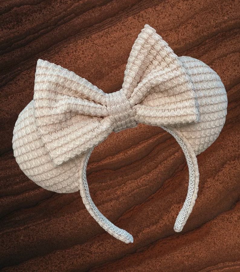 Chunky Waffle Knit Neutral Mickey Ears, Beige Minnie Ears, Brown Minnie Ears, Quartz Ears, Textur... | Etsy (US)