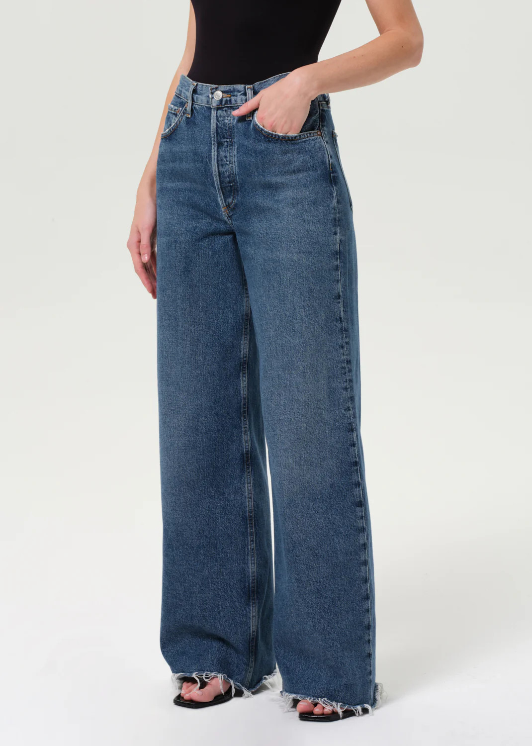 Dame High Rise Wide Leg Cut Hem in Control | AGOLDE