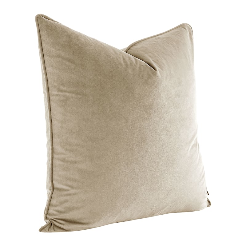 Tan Velvet Pillow, 24" | At Home